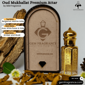 Oud Mukhallat Premium Attar by GEM Fragrance